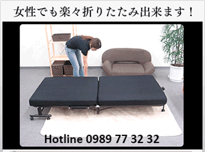 Giường gấp thông minh Nhật Bản OTB-TR96 có khả năng gấp gọn lại